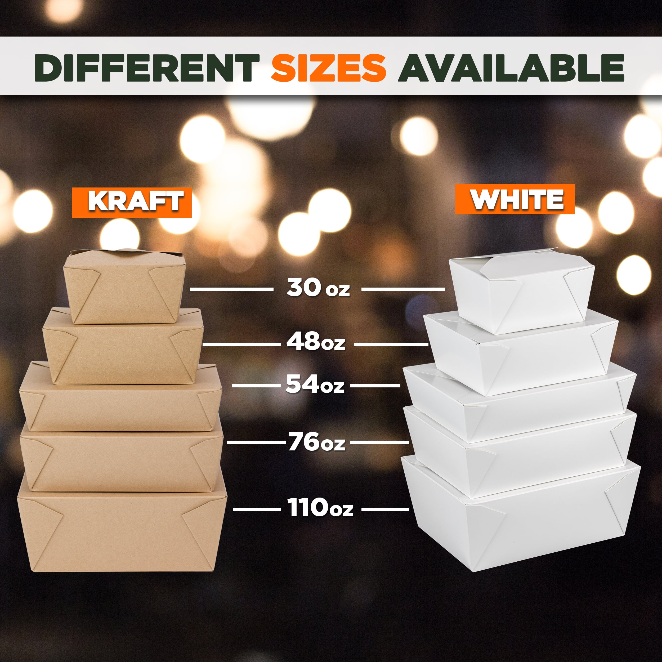 TAKE-OUT/ Container Large, 3 Comp, White 200/cs-Food Service