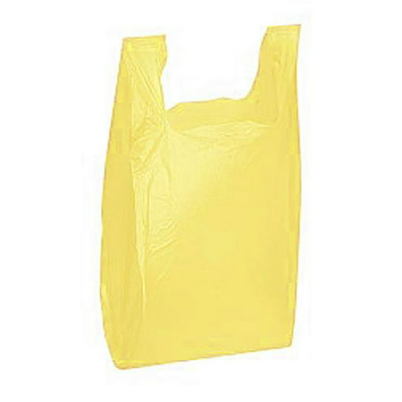 Yellow Plastic T-Shirt Shopping Bags - Case of 1,000 - www.bagsaleusa.com