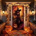 thumbnail image 5 of Halloween Decorations Door Cover,35.4x70.8 Inch Spooky Ghost Horror Doorway Curtains Door Covers Banners Decor,Perfect for Entryway Layout,Festival Scene Setting,Orange, 5 of 6