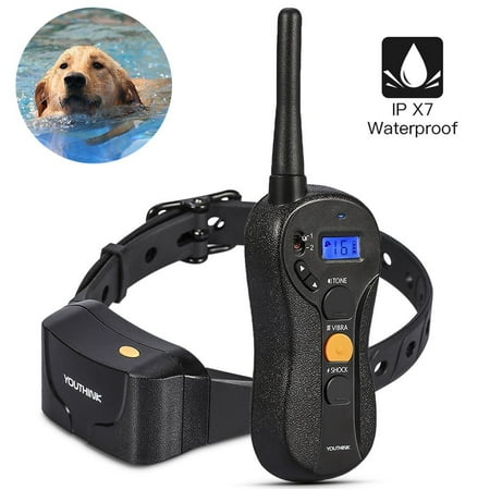 Dog Electronic Collars - Deep Waterproof & Rechargeable Dog Training Collar with Remote Best for Swimming Training Electronic Shock Collar with Beep / Vibrate / Shock / LED Light