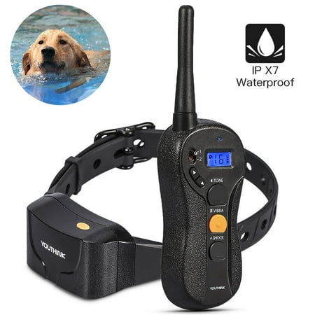 Deep Waterproof & Rechargeable Dog Training Collar with Remote Best for Swimming Training Electronic Shock Collar with Beep / Vibrate / Shock / LED (Best Electronic Bark Collar)