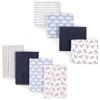 Hudson Baby Infant Boy Cotton Flannel Burp Cloths and Receiving Blankets, 8-Piece, Paper Airplane, One Size