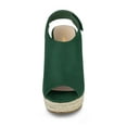 thumbnail image 6 of BLISSFUL STEP Women's Espadrilles Platform Heel Wedges Sandals Emerald Green 8, 6 of 7