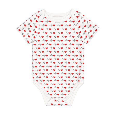 

Coaee Heartbeat Symbol for Soft Cotton Baby Short-Sleeve Bodysuit Baby Girls Boys Bodysuit Romper