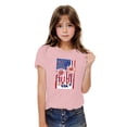 thumbnail image 4 of Jinhomg Holiday Shirts for Kids America Flag Graphic Patriotic Tees 4th of July Short Sleeve Crew Neck Tops 2025 Boys Girls Parade Street T-Shirts Pink 9 Years, 4 of 9