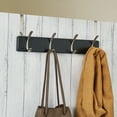 thumbnail image 5 of Melannco 18X6 Inch Over The Door MDF Coat Rack With 4 Silver Metal  Hooks Black, 5 of 17