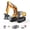 970-Excavator, variant on Metal RC Loader, Lever-Driven Construction Model with 2 Batteries & Carrying Case, Realistic Remote Control Loader for Hobbyists and Kids