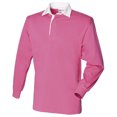 thumbnail image 1 of Front Row - Polo de manga corta liso para hombre/Caballero Modelo Classic (Rosa Bright/Blanco), 1 of 2