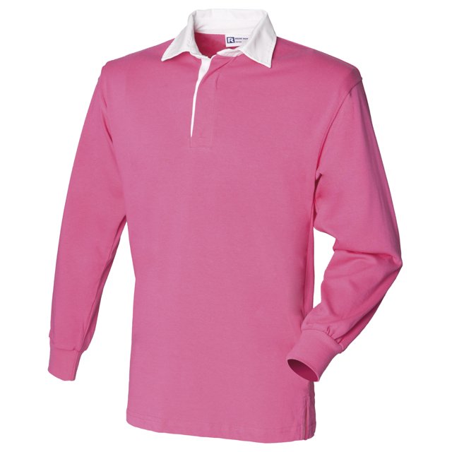 Front Row - Polo de manga corta liso para hombre/Caballero Modelo Classic (Rosa Bright/Blanco)