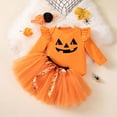 thumbnail image 2 of REgarm My First Halloween Baby Girl Outfit Long Sleeve Romper+Bloomers Tutu Skirt+Headband 3Pcs Halloween Clothes for Baby Girl,12-18 Months, 2 of 7