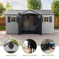 thumbnail image 4 of Lifetime Polyethylene Storage Shed, 106.5 sq. ft.,15 ft. x 8 ft. Gray (60407), 4 of 12