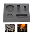thumbnail image 3 of Graphite, 5 Rainures Graphite Lingot Fondant Fonte Raffinage Ferraille Creuset Combiné, 2,80 X 2,01 X 0,43 Pouces, 3 of 8