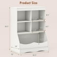 thumbnail image 2 of LINJH Storage Cabinet, Small Bookshelf, Short Bookcase with 4 Open Cube & Bottom Compartment, Anti-Tipping Device, Foot Pads, Cubby Storage Organizer for Study, Living Room-White, 2 of 10