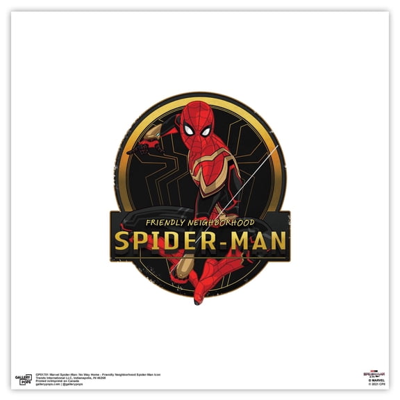 Gallery Pops Marvel Spider-Man: No Way Home - Spider-Man Icon Wall Art, Unframed Version, 12" x 12"