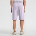 thumbnail image 6 of Athletic Bermuda Shorts for Women Knee Length Elastic Waisted Summer Casual Drawstring Workout Shorts with Pockets Light pink L, 6 of 6