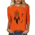 thumbnail image 1 of QIPOPIQ Hauts pour Femmes Chemises à Manches 3/4 Col Rond Blouses Amples Décontractées T-Shirts à Imprimé Floral Liquidation, 1 of 4