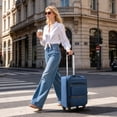 thumbnail image 3 of Ktaxon 20" Carry-on Luggage Softside Suitcases Oragnizer Bag with 360° Spinner Wheels Lightweight Travel Suitcase, Blue, 3 of 13