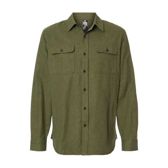Men's Solid Flannel Shirt - ARMY - M