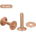 thumbnail image 2 of 10 Set Copper Rivets And Burrs, 12x4x21mm Solid Leather Copper Rivet Fastener For Leather Diy Craft Supplies, Copper Tone, 2 of 4