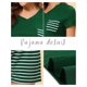 thumbnail image 4 of Pijama para mujer Cheibear Conjunto de 2 piezas Cuello en V Verde medio, 4 of 5