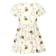 thumbnail image 5 of Tisuna Girls Summer Dress Cartoon Bee Print Short Sleeve Crew Neck Dresses Comfortable Soft Little Girls Children'S Casual Wear Yellow Size 8-9 Years, 5 of 5