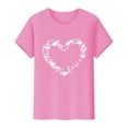 thumbnail image 4 of Baqcunre Valentine'S Day Shirts For Women Funny Print Casual T Shirt Printed Crew Neck Shirt Women's Pullover T Shirt(Hot Pink S-3XL),Womens Tops Graphic Tees For Women Shirts For Women Womens Tops, 4 of 8