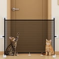 thumbnail image 4 of LiUMX No-Drill Pet Gate, 43.3x28.34in & 70.86x28.34in PVC Mesh Dog & Cat Barrier for Stairs/Doorways, Anti-Climb, Easy Install & Clean, Black, 4 of 5