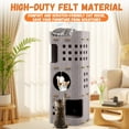 thumbnail image 4 of Inadays Cat House for Indoor Cats, 3-Storey Cozy Felt Cat Bed Cave with Tunnel Hideaway, Large Multi-Cat Condo for Rest & Play, Gray, 4 of 9
