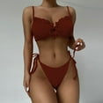 thumbnail image 2 of VerPetridure Women's Bikini Sets Two Piece Swimsuit High Waisted V Neck Tie Side Halter Bathing Suit for Women, 2 of 9