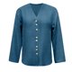 thumbnail image 4 of Camisas de Cuello de la Tripulación de Manga Corta para Mujeres Botón de Cuello en V Delantero de Manga Larga Mezcla de Ropa de Cama Abierta Casual Top, Camisas de Cuello de la Tripulación de Manga L, 4 of 5