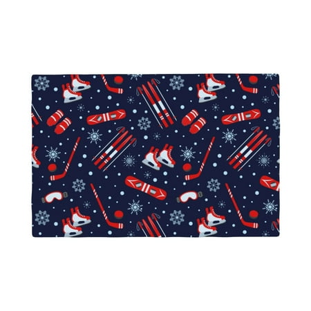 

Placemats Set of 6 Winter Sports Fun Pattern Place mats for Dining Table Indoor/Outdoor Cute Heat Resistant Washable Table Mats(18 x 12 )