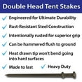 Moose Supply Heavy Duty Double Head Steel Tent Stakes 4 Pack, 3/4" x 36