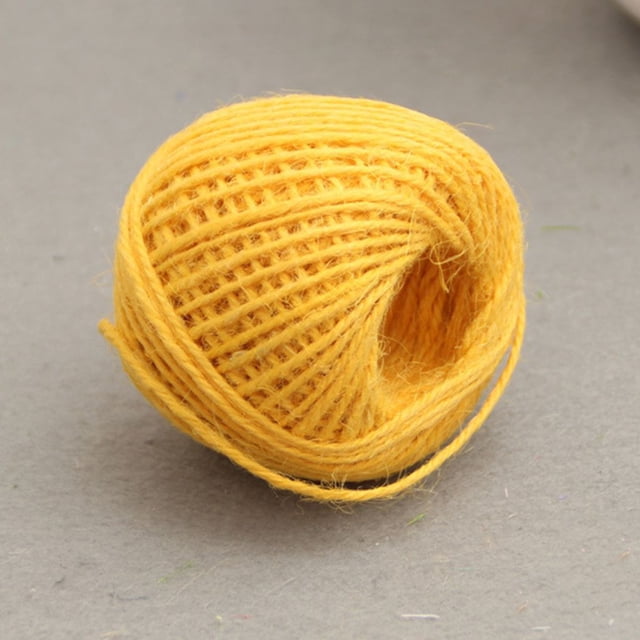 Guardoinrt Wedding Banquet Vintage Style Twisted Burlap Strings Decorative Scrapbooking Twine Rope Decoration Portable DIY Crafting Yellow
