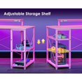 thumbnail image 6 of 48 Inch Gaming Desk with Storage & Led Lights, Computer Desk with Shelf, Reversible Gamer Desk with Adjustable Monitor Stand, Carbon Fiber Texture Pink, 6 of 17