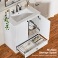 thumbnail image 5 of Hironpal 30'' Bathroom Vanity with Ceramic Sink, Freestanding Bathroom Vanity Cabinet with Drawers and Shelves,White, 5 of 8