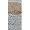 thumbnail image 3 of Indian Handmade Braided Natural Jute with White Box Design Area Rug, Home Décor Rug, Jute Rug for Bedroom, Dining Room, living room, Doormat Rug Size - 7' Round (210 cm x 210 cm), 3 of 3