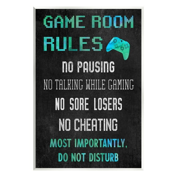 Stupell Industries Vintage Game Room Rules Art for Kids Painting Unframed Art Print Wall Art, 10 x 15