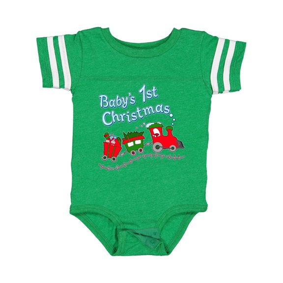 Inktastic Baby's 1st Christmas Train with Presents and Tree Boys or Girls Baby Bodysuit