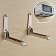 thumbnail image 1 of WALFRONT 2x Support de Four à Micro-Ondes en Acier Inoxydable pour Cuisine, Support Mural Pliable et Extensible, Étagère Murale, 1 of 8