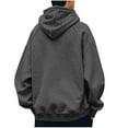 thumbnail image 5 of CFLVAEK Hoodies for Men Big and Tall Long Sleeve Casual Hoodie Solid Color Drawstring Hooded Sweatshirt with Kangaroo Pocket Dark Gray XXXL, 5 of 10