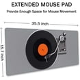 thumbnail image 2 of Extended Gaming Mouse Pad Mat Large Desk Mat Non Slip Rubber Base Computer Desktop Laptop Keyboard Mouse Mat Stitched Edges, 35.5x15.7 in XXL Mousepad for Work Game, Retro Vintage Vinyl Record, 2 of 6