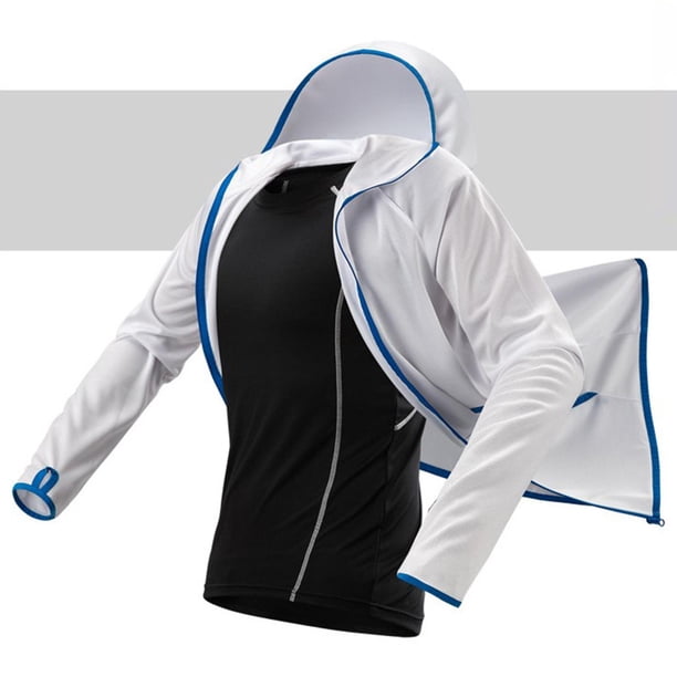 Chaqueta transpirable Hombres s impermeables con capucha de manga larga XXL Blanco shamjiam Camisas de pesca impermeables