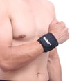 thumbnail image 3 of Athletic Adjustable Compression Wrist Wrap and Support Band Sports Gym Elastic Stretchy Wrist Joint Brace for Men and Women One Size Fits Either Hand Single, 3 of 5