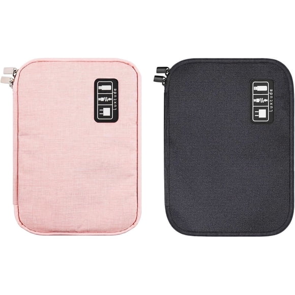 Luxtude Portable Electronics Organizer and Travel Cable Case for Cords, Chargers, and Tech Accessories