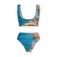 thumbnail image 5 of Daiia Shells and Starfish Women's Bikini Set Two Piece Swimsuit High Waisted Bikini Adjustable Straps Bikini Perfect for Beach, Pool, and Summer Vacation-Medium, 5 of 9