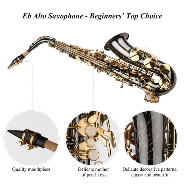  Bb Tenor Saxophone Brass Lacquered Gold B Flat Sax Woodwind  Instrument with Case Mouthpiece Accessories