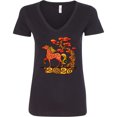 thumbnail image 3 of Inktastic 2026 Year of the Horse Happy New Year's Women's V-Neck T-Shirt, 3 of 5