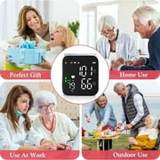 Blood Pressure Monitor, Wrist Blood Pressure Cuff LCD Display Automatic Voice Pulsometer Sphygmomanometer, Rechargable Heart Health BP Monitor for Home Travel Use,White