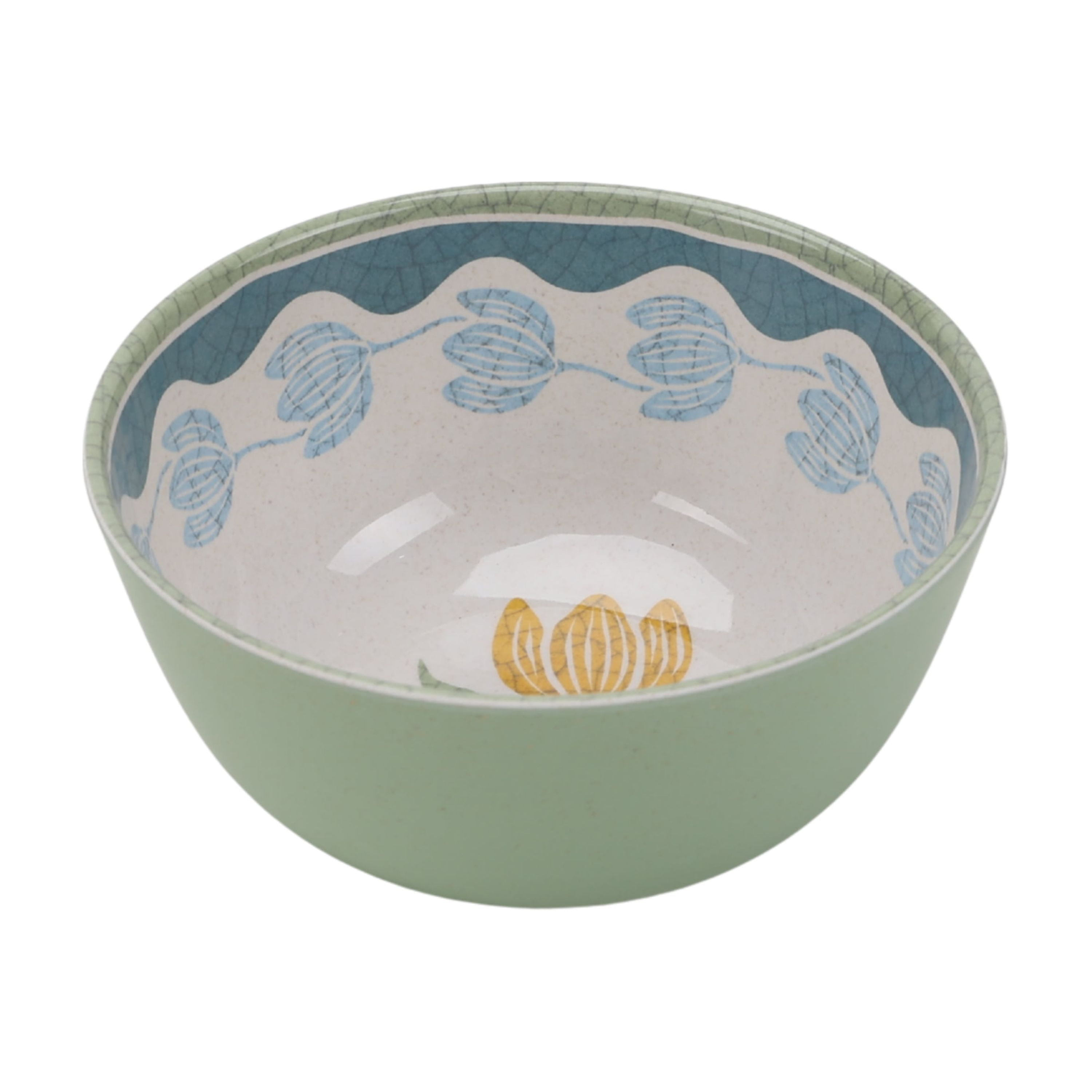 Better Homes & Gardens 12 Piece Bamboo Melamine Green Floral Dinnerware Set