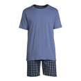 Hanes Men's Short Sleeve Cotton Modal Sleep Tee and Woven Stretch Sleep